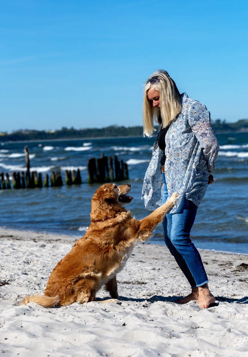 Tierfotografie am Strand in Juliusruh mit einem Hund für die Ewigkeit-Fotograf Mazelle für Porträtfotografie auf der Insel Rügen Mazelle Photography Fotostudio®